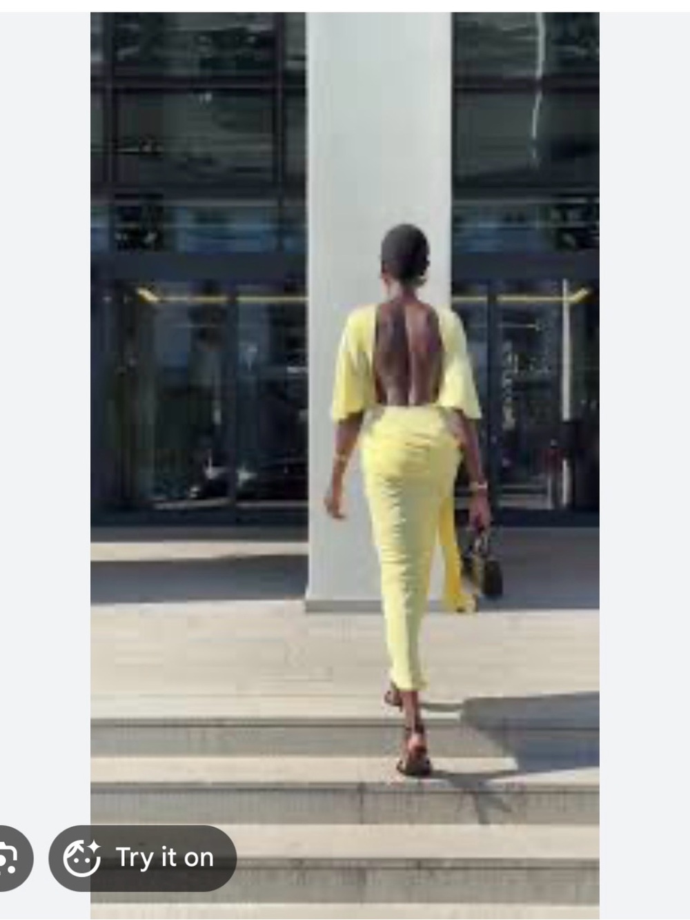 Zara Pale Yellow Draped Maxi Dress - Picture 5 of 9